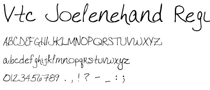 VTC JoeleneHand Regular font